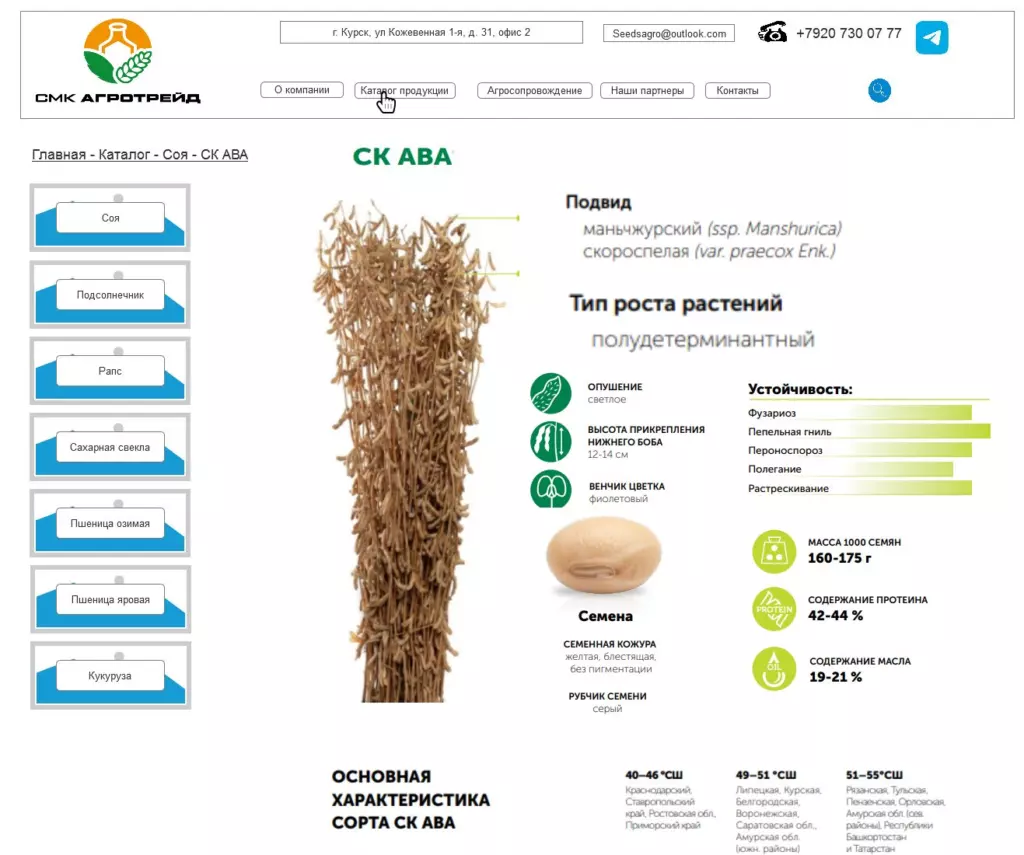 Прототип карточки сорта